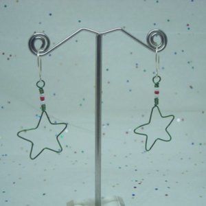 Holiday Green Star Earrings